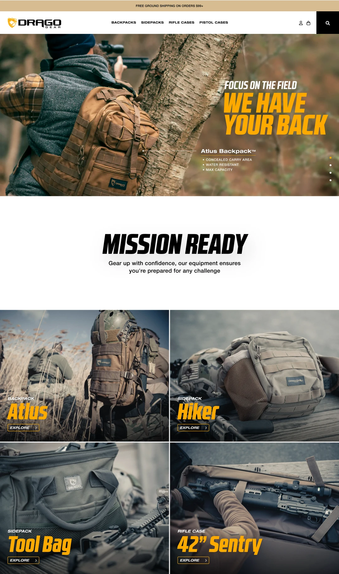 Ecommerce - Drago Gear Web