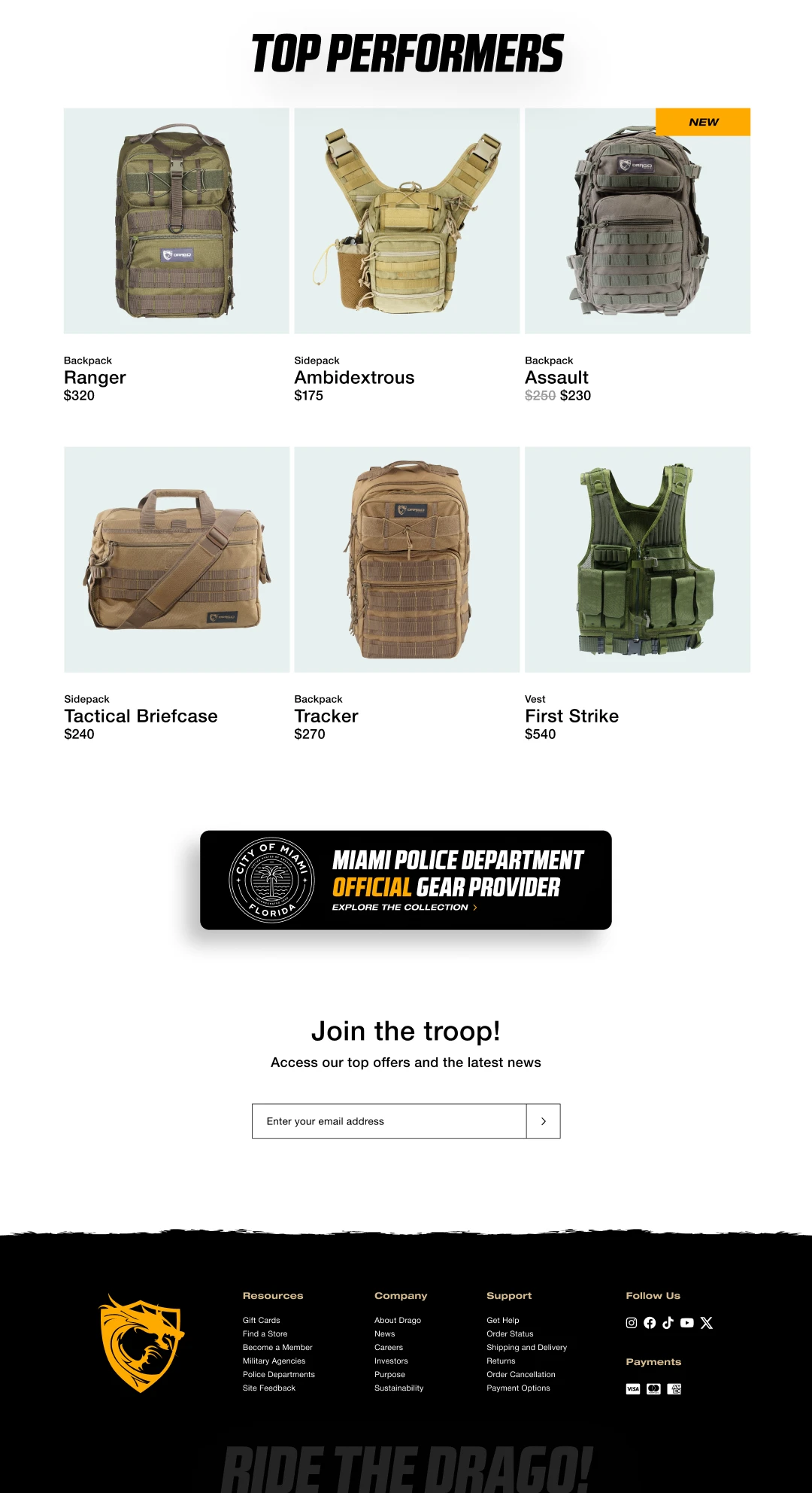 Ecommerce - Drago Gear Web