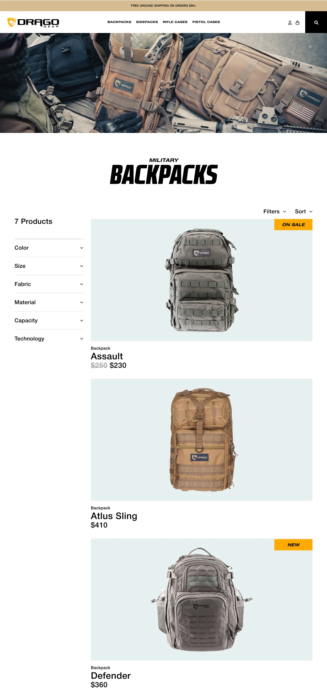 Ecommerce - Drago Gear Web