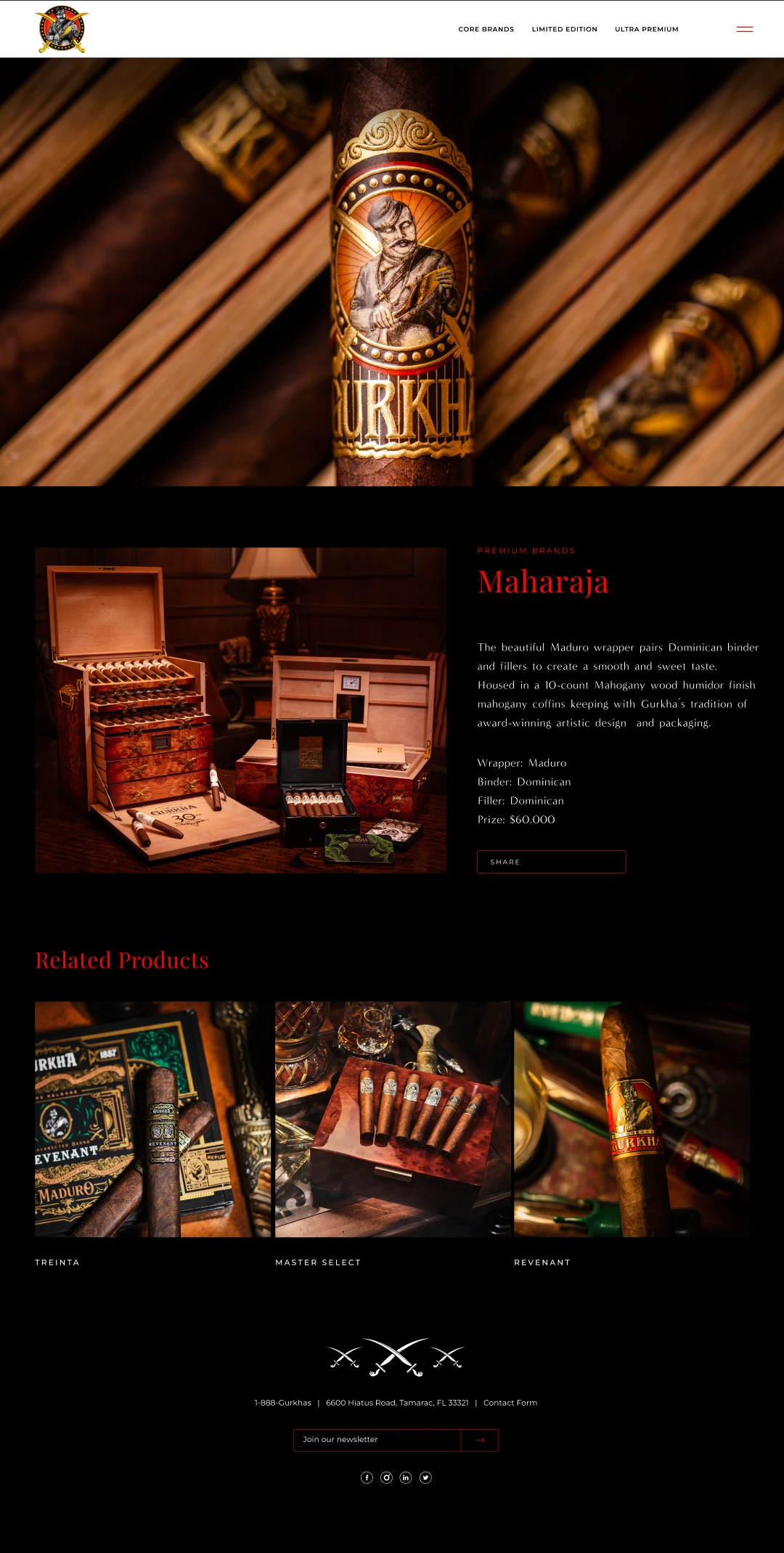 Website Design - Gurkha Cigars Web