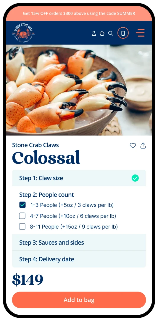 Ecommerce - George Stone Crab Device