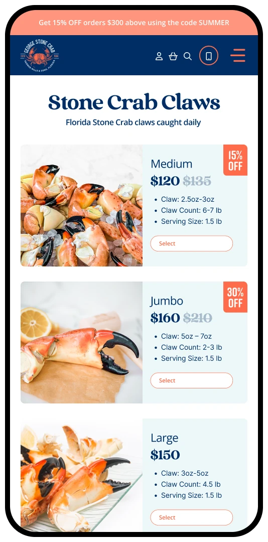 Ecommerce - George Stone Crab Device