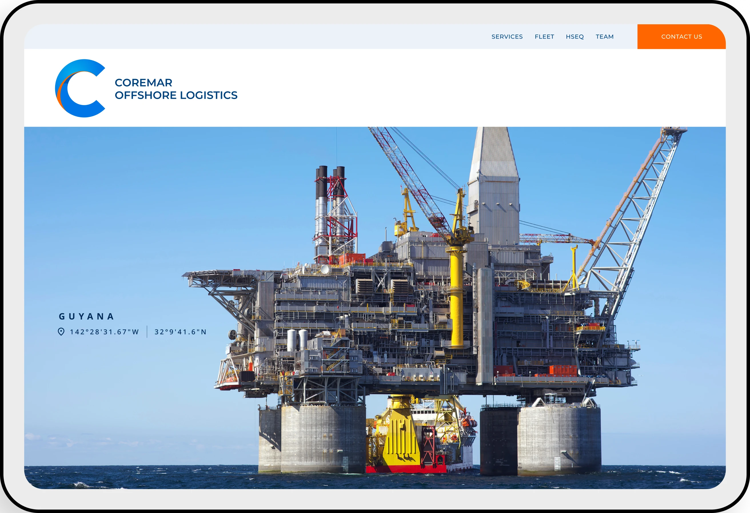 Website Design - Coremar Ipad