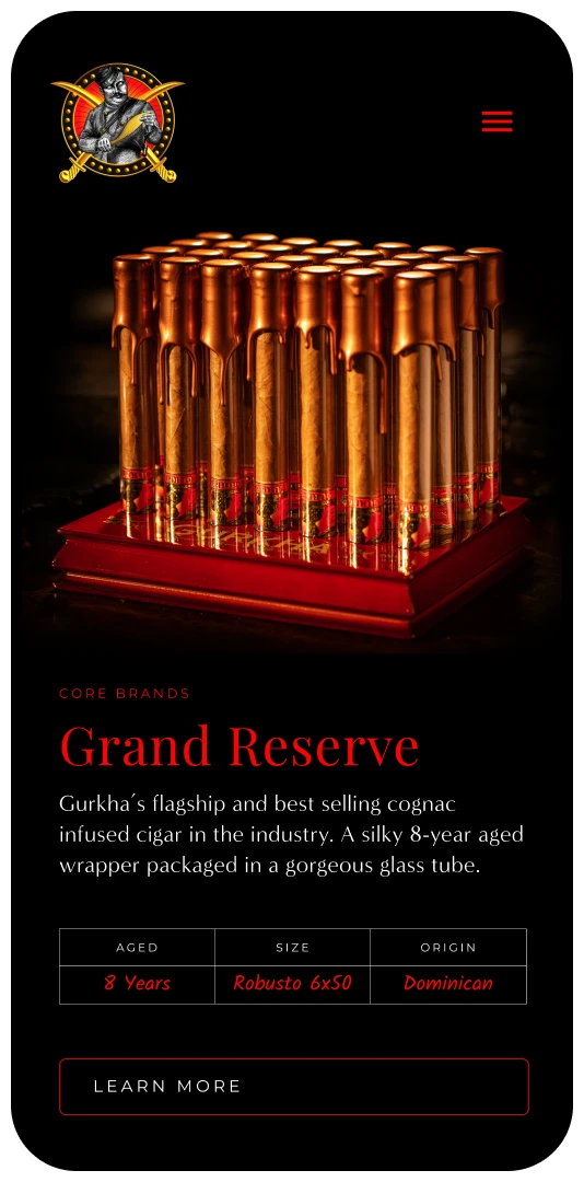 Website Design - Gurkha Cigars Device